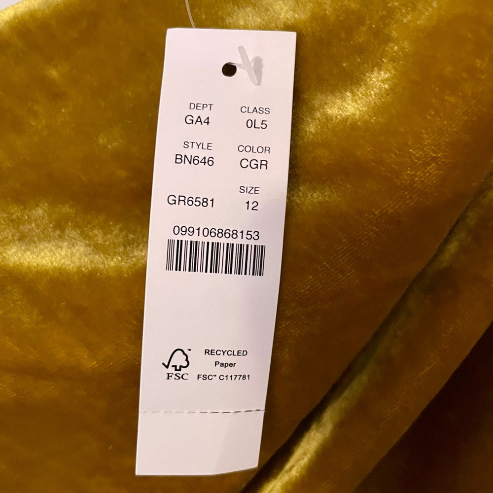 Gold Velvet Dress 12 NWT - Picture 9 of 10